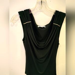 Women's Black Ally B Short Sleeve Top with Rhinestones Size XL